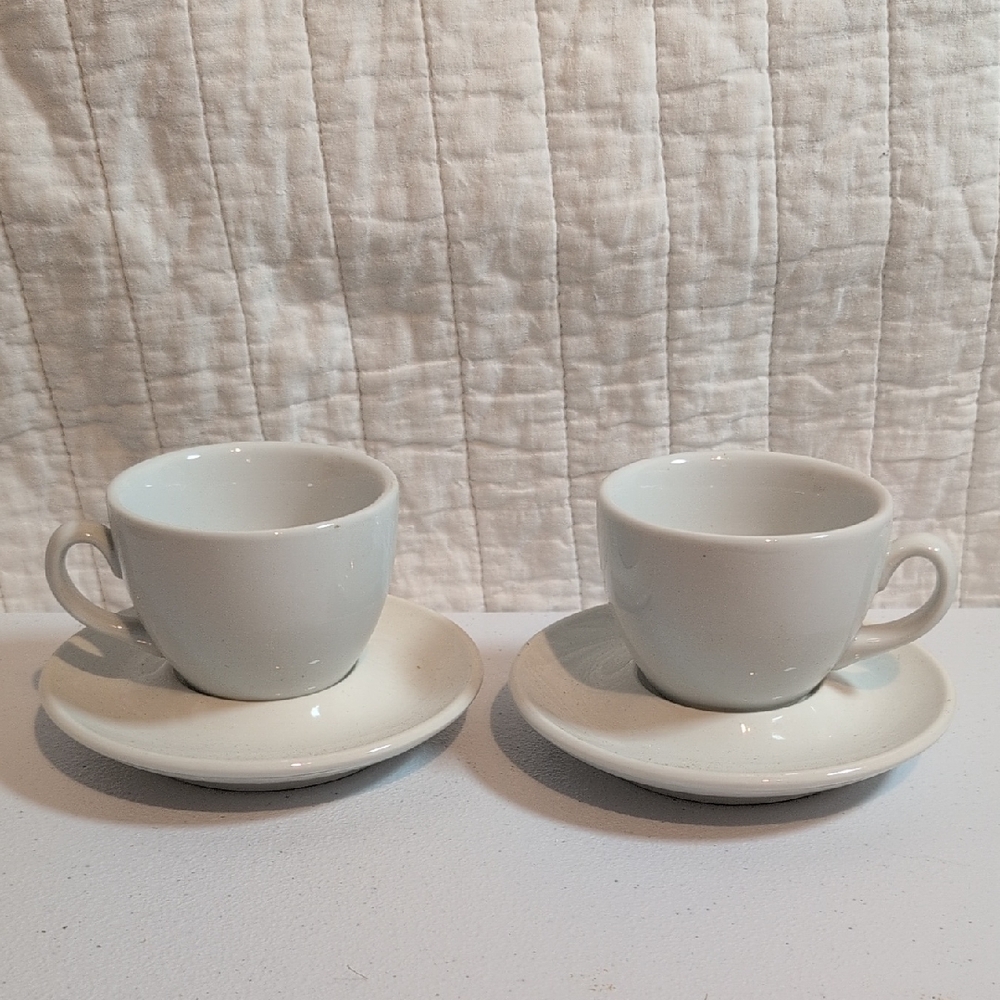 Elegant White Teacup and Saucer Set